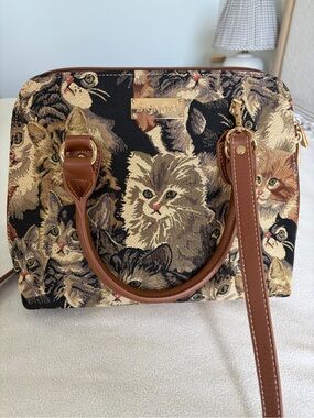 Signare cat tapestry handbag